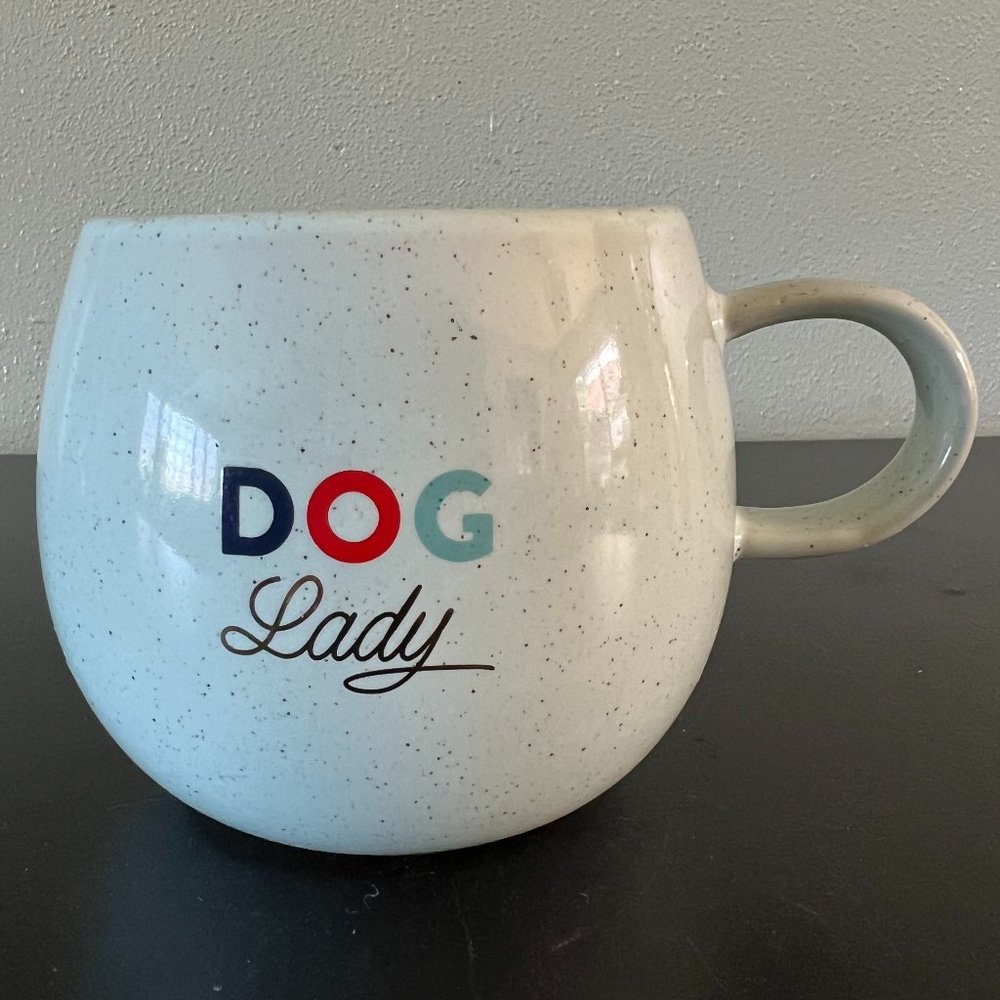 Fringe Studio Pet Shop DOG LADY Glazed Stoneware Coffee Mug Cup 16oz Mint Green